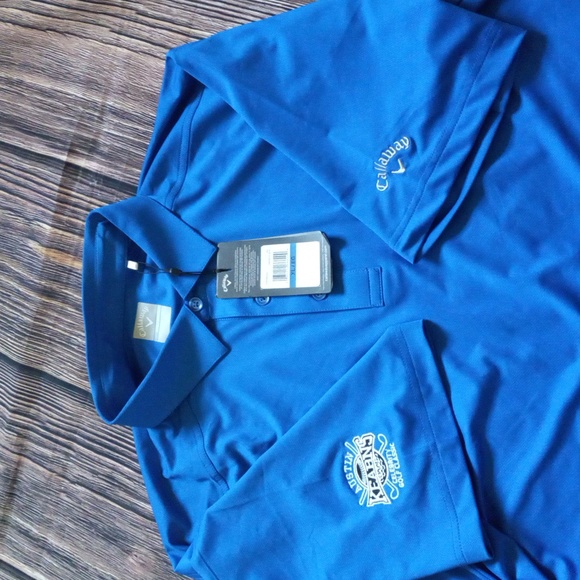 Callaway Other - Callaway Blue Short Sleeve Polo Blue NWT EMBROIDERED‎ Xlarge XL